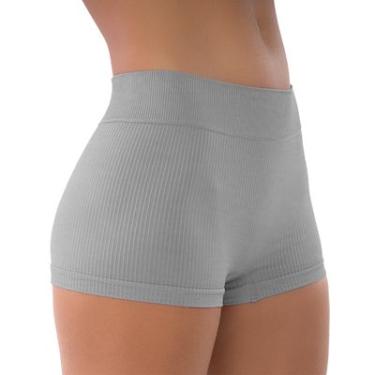 Imagem de Calcinha boxer canelada sem costura mescla P