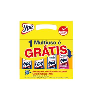 Imagem de Ypê Pack Limpador Multiuso Desengordurante 500ml - Leve 4 Pague 3