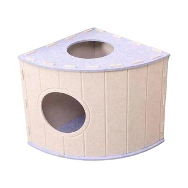 Imagem de Generic Casinha/Cama para Gatos que Evita Danos aos Móveis, Portátil, com Almofada para Afiar as Garras, Esconderijo em Feltro, Ideal para Gatos Domésticos, Azul