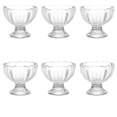Imagem de Conjunto 6 Taças de Vidro Sobremesa 135ml Design Ondulado Premium – Taça Elegante para Sorvete Mousse e Pudim - Premium