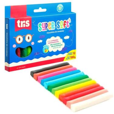 Imagem de Massinha de Modelar Super Soft 180g com 12 Unid - Tris - Acrilex