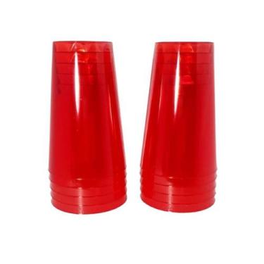 Imagem de Copo acrilico 200ml vermelho translucido c/10un. - Sertplast