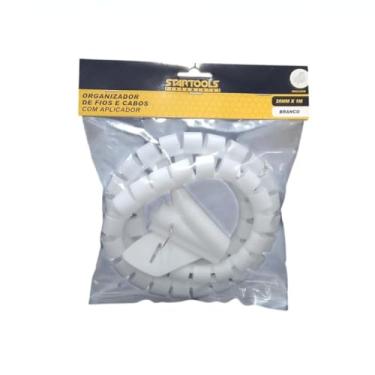 Imagem de Organizador de Fios e Cabos, Protetor de Cabos, com Aplicador, Branco, 20mm x 1m, Proteção para Cabos Elétricos