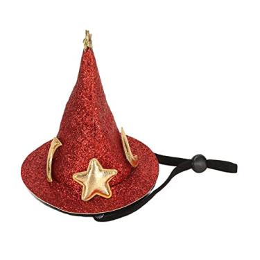 Imagem de GLOGLOW Chapeleiro de Fantasias, Mini Animais Pequenos Chapéu de Lagarto Halloween Chapéu de Bruxa para Dragão Barbudo Guanea Porco Hedgehog Chinchilla Gineret Nan (Vermelho)
