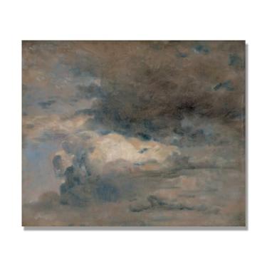 Imagem de NHLDZYH Arte de parede John Constable, (Cloud Study 11), pôster de pinturas famosas, decoração de parede com impressão de imagem retrô de romantismo. Apenas tela 60 x 72 cm - 23,6 x 28,3 pol