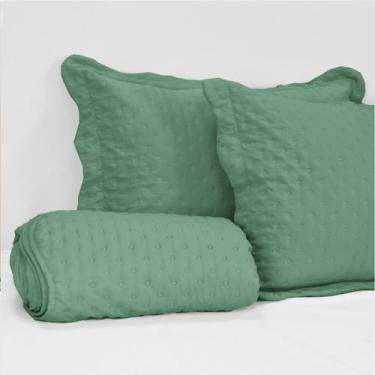 Imagem de Cobre Leito Genebra Casa Di Valle Queen Liso 400 Fios Macio, Verde-esc