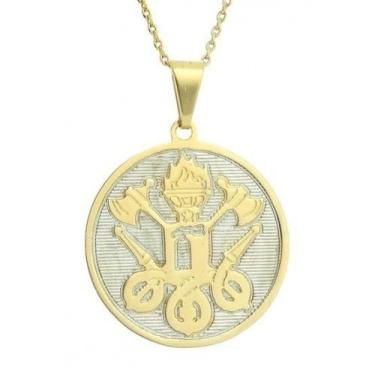 Imagem de Corrente com Pingente Bombeiro Banhado a Ouro 18k