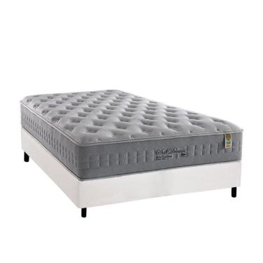 Imagem de Cama Box Casal: Colchão Molas Anjos Masterpocket Ensacadas Soft Dream + Base Branco(138X188)