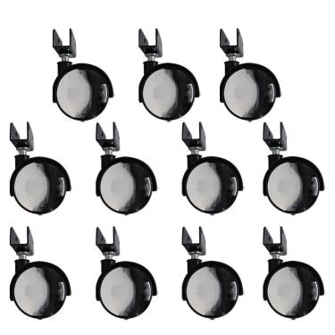 Imagem de Kit 11 Rodízios Para Móveis Com Chapa U Sem Trava