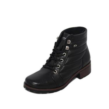 Imagem de Bota Coturno Feminina Pegada 281413 Couro Preta