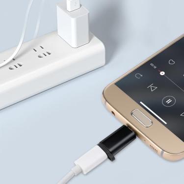 Imagem de Pacote com 2 adaptadores micro para USB-C, adaptador eletrônico para OTG, carregamento e transferência de dados, compatível com telefones, computadores, tablets, etc. (preto)