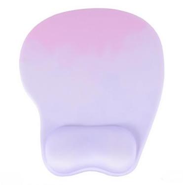 Imagem de Mouse pad com descanso de pulso mouse pad ergonômico com suporte de pulso confortável em forma de M para alívio da dor Base de PU antiderrapante para laptop, escritório e casa (ameixa lavanda)
