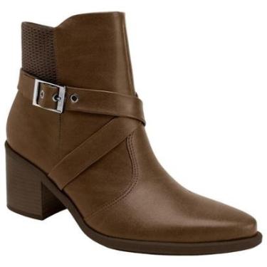 Imagem de Bota Cano Curto Bico Fino Piccadilly 766002 Feminina - Camel-Feminino