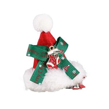 Imagem de Adereços acessórios de cabelo coreanos decoração feliz natal boné presentes prendedor vermelho Papai Noel floco de neve (A)