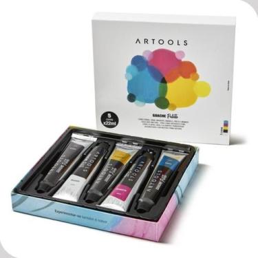 Imagem de Tinta Guache Artools 5 Cores 22ml Bisnaga Fosca Lavável Solúvel em Águ