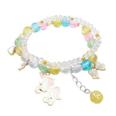 Imagem de YouLuo Conjunto de pulseiras kawaii com contas de cristal fofas de desenho animado elástico pérola anime Cinnamoroll meias de Natal para mulheres, adjustable, Cristal, Sem Pedra Preciosa