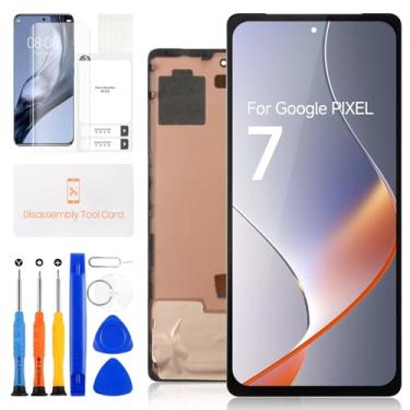 Imagem de Display OLED para Google Pixel 7 Kits de substituição de tela para Google Pixel 7 Display LCD Touch Screen Digitalizador Painel Montagem com ferramentas GVU6C GQML3 (preto com moldura, suporte a