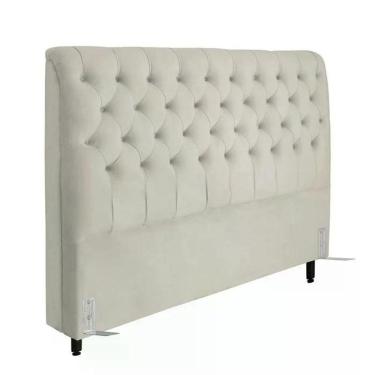 Imagem de Cabeceira De Cama Box Casal 138cm Pádua Veludo Bege