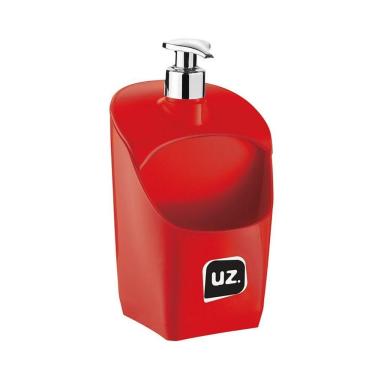 Imagem de Dispenser Porta Detergente Esponja Organizador Pia 500ml Vermelho