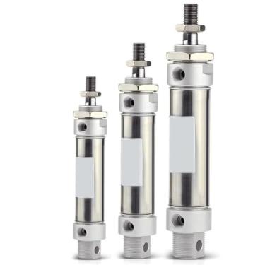 Imagem de Cilindro de ar pneumático de aço inoxidável mini haste única de ação dupla 16/20 furo 200~400 mm curso (curso 350 mm, MA16 (furo 16 mm))