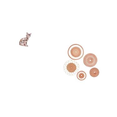 Imagem de Fenteer Escultura de Gato Elegante, Enfeite de Parede de Vime Artístico, Estatueta de Animal para Lareira, Sala de Chá, Corredor, Quarto, D