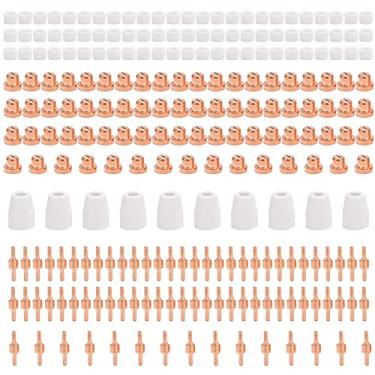 Imagem de Mavaol 15 eletrodos, 30 bicos, 10 derivações, kit de soldagem de 5 bicos de cerâmica, cobre, fio de háfnio, resistente, fácil instalação, para usuários LGK40, Cut40, CT312 (conjunto de 235 máquinas)