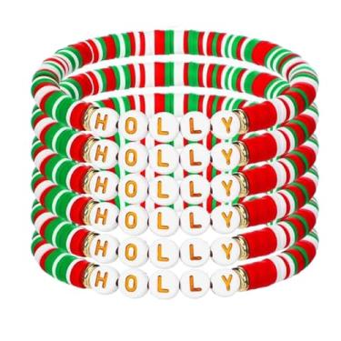 Imagem de Pulseiras de Natal para mulheres, conjunto de pulseiras da amizade com flocos de neve, bonecos de neve, Papai Noel, designs de rena, joias de Natal para ela, presentes festivos, Medium, Latão, Sem