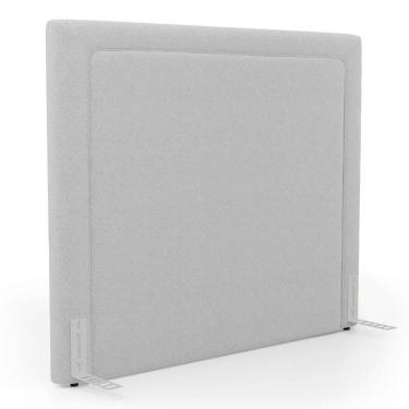 Imagem de Cabeceira Cama Box Casal Padrão Alba 140cm Com Frame Bouclé Cinza Claro - Desk Design