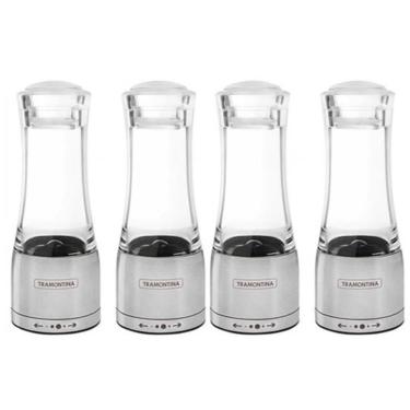 Imagem de Moedor Aço Inox Acrílico Tramontina para Sal e Pimenta 4 Unidades 61653000X4