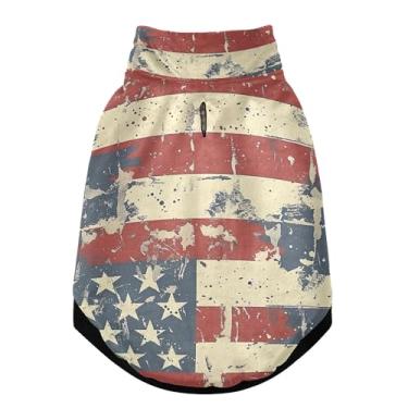 Imagem de SEHANY Casaco de cachorro com bandeira americana para cães pequenos, superquente, à prova de vento, jaqueta macia e aconchegante para animais de estimação, moletom para clima frio na neve com furo na