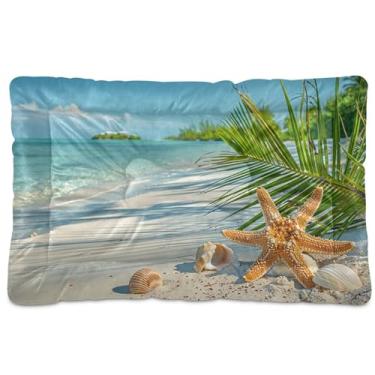 Imagem de SEHANY Cama de gato com estrela do mar, praia, para cães, com fundo antiderrapante, caixa de canil, colchão macio para animais de estimação, lavável, almofada de cama para cães pequenos, médios e