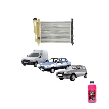 Imagem de Kit Radiador Uno Fiorino 1.5 87>93 + Aditivo Radiador Radnaq T5 Vermelho