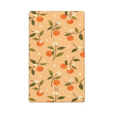 Imagem de Placa decorativa decorativa para interruptor de luz com dispositivo floral floral bonito laranja e tampa de tomada 7 x 11,4 cm para cozinha, quarto, decoração de casa