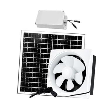 Imagem de IEUDNS Exaustor solar para cozinha, banheiro, de ventilação, extrator solar de alta velocidade para armazém, banheiro, restaurante, oficina, 10inch