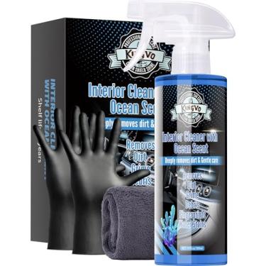 Imagem de Limpador de carro interior, limpador de couro, estofado, kit de teto de carpete painel brilhante para vinil, plástico, tecido, carpete e muito mais, perfume do oceano