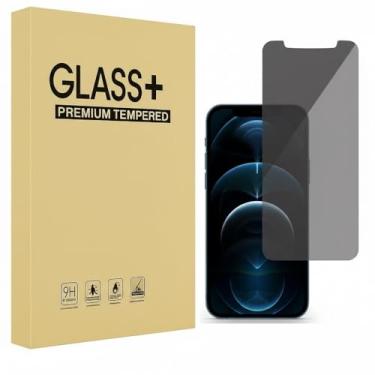Imagem de Protetor de tela de privacidade fosco para iPhone 12ProMax protetor de tela antirreflexo, filme de vidro temperado anti-espião, suave e responsivo ao toque antiarranhões 1 pacote