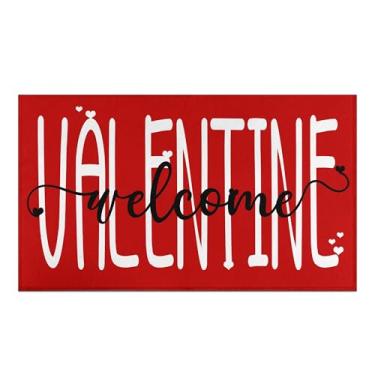 Imagem de Putware Tapete de porta dos namorados ao ar livre, decorações de dia dos namorados para casa, antiderrapante, tapete de entrada para o dia dos namorados, tapete de boas-vindas discreto para decoração