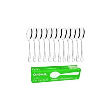 Imagem de Conjunto de Colheres de Mesa em Inox, 12 Peças, 22cm x 5cm, 50g, Design Sofisticado para Casa ou Restaurante