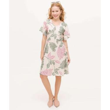Imagem de Vestido Feminino Estampa Flores Marisa-21075, Bege, GG