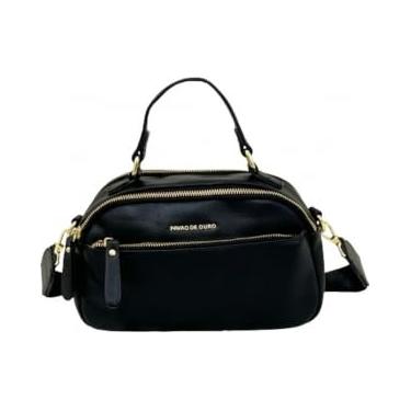 Imagem de bolsa baú pequena casual alça de mão fixa em couro pu