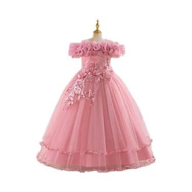 Imagem de Vestido Floral De Malha Branco Para Meninas, Vestido Formal Elegante P