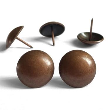 Imagem de 80 peças tamanho grande tachinhas de estofamento de 2,5 cm design vintage, pregos decorativos, porta de celeiro, pinos de persianas de fazenda D25 mm x C 25 mm (cobre)