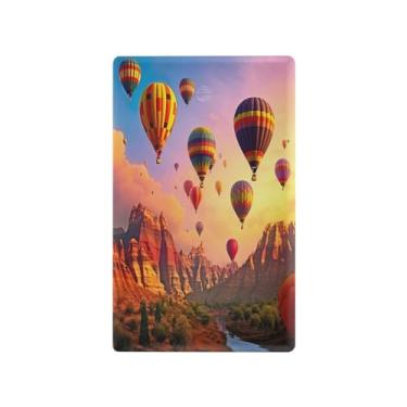 Imagem de Wassud Balões de ar quente voando placa de cobertura de interruptor de luz, interruptor único capas de tomada placa de parede decorativa decoração de casa sala de estar quarto decoração