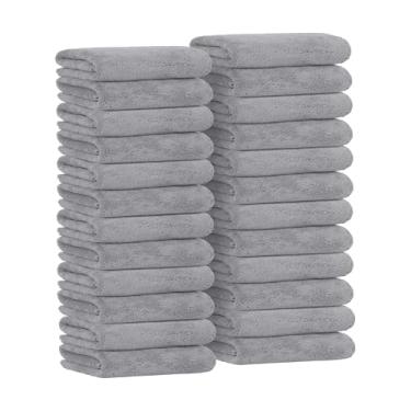 Imagem de Avalon Towels Toalha de salão de microfibra - toalhas de mão cinza pacote com 24 - toalha de mão de microfibra de lã sem fiapos, macia e ultra-absorvente, ideal para spa facial e academia malhar 40,6