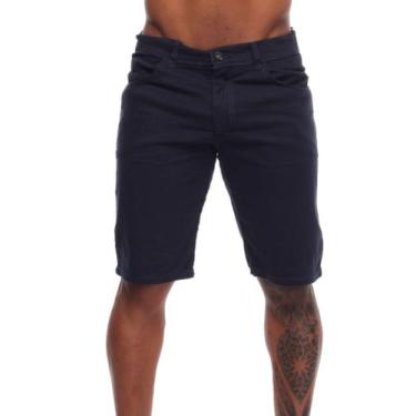 Imagem de Bermuda Social Masculina Sarja Skinny com Lycra - Mitchelgutto, Azul m