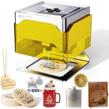 Imagem de Twotrees TS1 Mini gravador a laser de 3000 mW, máquina de gravação a laser portátil, cortador de lase, velocidade de 3000 mm/min, área de trabalho de 80 x 80 x 30 mm, máquina de gravação a laser para