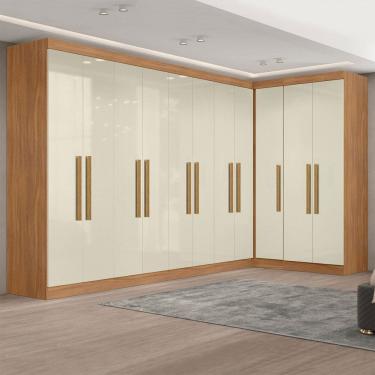 Imagem de Guarda-Roupa Modulado German 11 Portas 4 Gavetas Cinamomo/Off White - Maxel