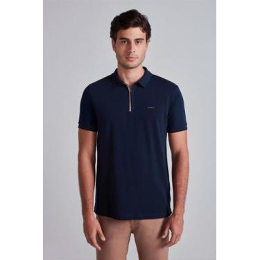 Imagem de Camisa Polo Piquet Slim Fit - Azul Marinho - HIGHSTIL, Azul marinho, M