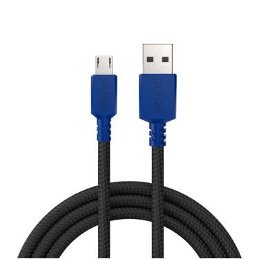 Imagem de Cabo Micro USB para USB a 2.0 - Conector Azul - P/ PS4 - 3M - NYLON - PMUAN-3A
