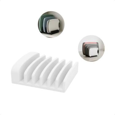 Imagem de Suporte Organizador Vertical Para Tábuas De Corte e Panelas Rack De Co